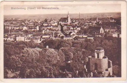 25527 Ak Brandenburg Havel avec Bismarckwarte vers 1928