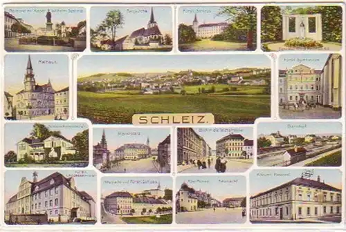 25508 Multi-image Ak Schleiz Gare, etc. vers 1920