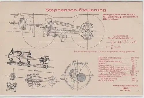 25474 Ak Hanomag Stephenson Commande pour locomotive vers l'Inde vers 1920