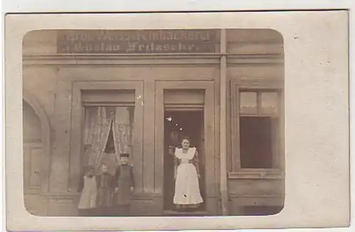 25425 Foto Ak Feinbäckerei Gustav Fritzsche um 1910