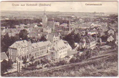 25403 Ak Gruß aus Hettstedt Gesamtansicht 1910