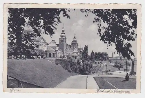 18130 Ak Szczecin Vue sur la terrasse en crochet 1939