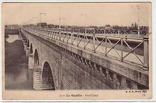 25367 Ak Le Guétin Frankreich Pont Canal um 1915