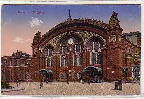 25363 Feldpost Ak Bremen Bahnhof 1916
