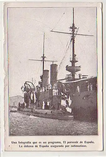 25298 Ak Bateau de guerre allemand et sous-marin vers 1915