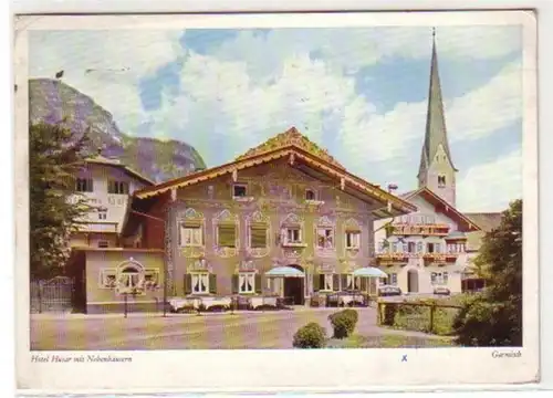 25292 Ak Garmisch Hotel Husar avec maisons annexes en 1942