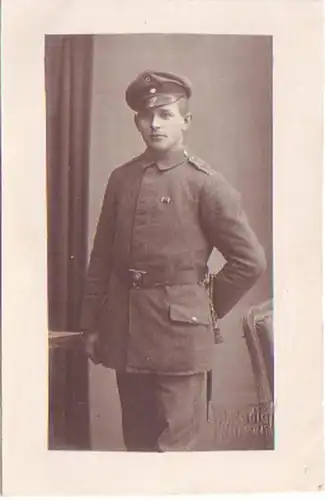 25290 Foto Ak Soldat 1. Weltkrieg Wurzen Regt.12 um 1915