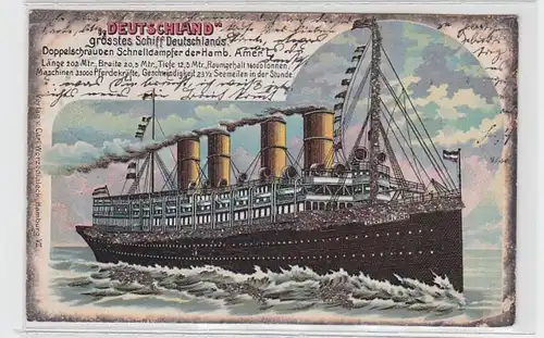 25285 Ak "Allemagne" le plus grand navire d'Allemagne 1901
