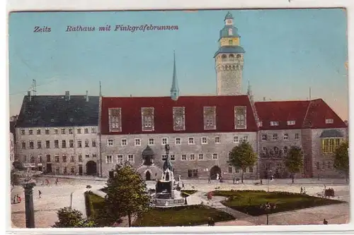 25279 Ak Zeitz Rathaus mit Finkgräfebrunnen 1911