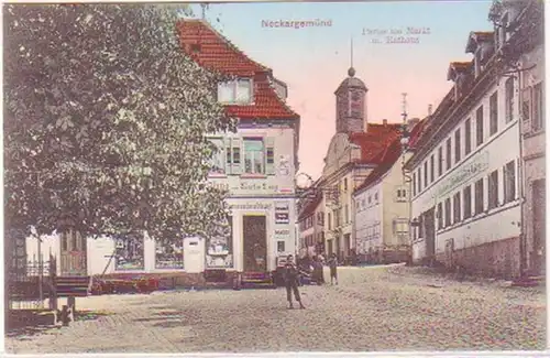 25267 Ak Neckargemünd Partie am Markt 1913