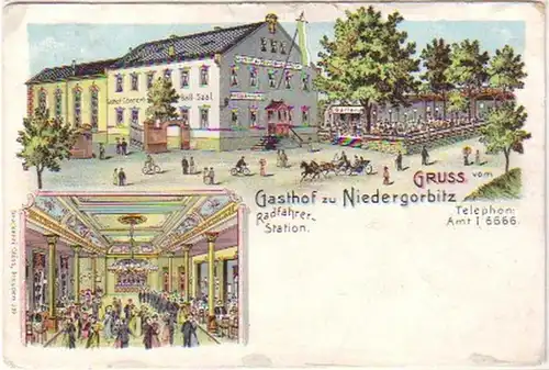 25253 Ak Lithographie Gruß aus Niedergorbitz 1904