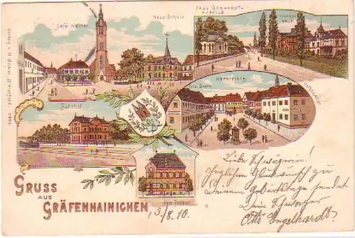25250 Ak Lithographie Gruss aus Gräfenhainichen 1899
