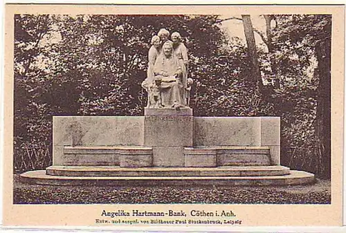25249 Ak Cöthen Angelika Hartmann Bank um 1930