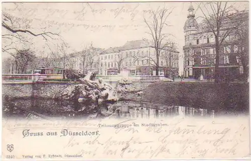 25244 Ak Salutation de Düsseldorf Tritonengruppe 1901