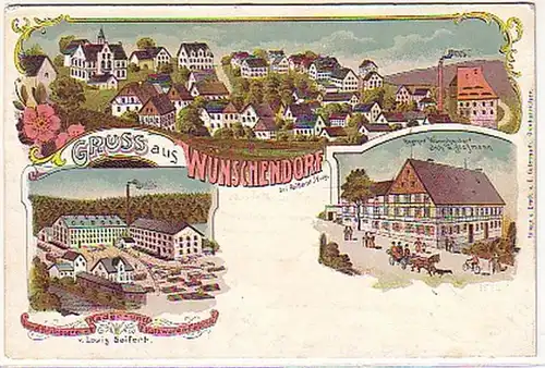 25238 Ak Lithographie Gruss aus Wünschendorf 1911