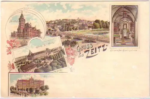 25234 Ak Lithographie Gruß aus Zeitz Post usw. 1901