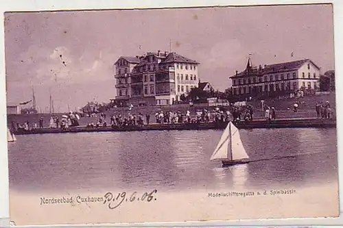 25228 Ak Mer du Nordbad Cuxhaven Regatta modèle de navire 1906