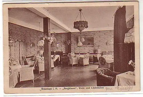 25227 Ak Braunlage dans l'auberge de Harz "Bergklause" 1925