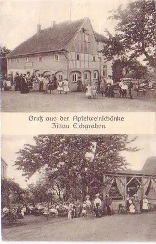 25209 Ak Gruß Apfelweinschänke Zittau Eichgraben 1911