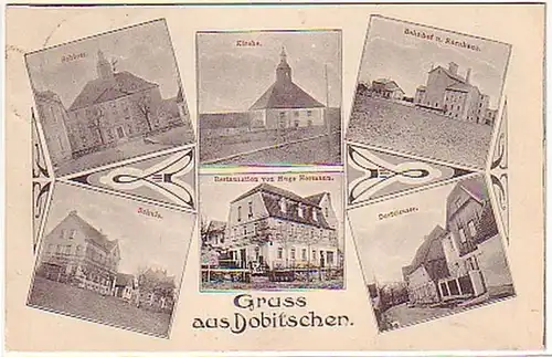 25205 Mehrbild Ak Gruß aus Dobitschen Bahnhof usw. 1924