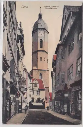 29271 Ak Jena Johannisstraße mit Michaeliskirche 1912