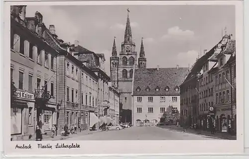 25180 Ak Ansbach Martin Lutherplatz vers 1950