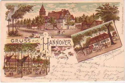 25178 Ak Lithographie Gruß aus Hannover 1899