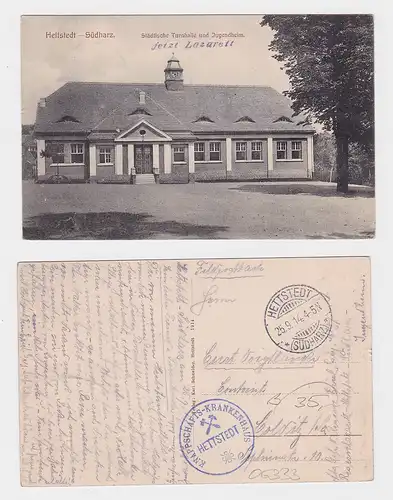 48163 Feldpost Ak Hettstedt Städtische Turnhalle 1914