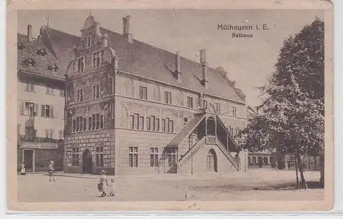 25160 Ak Mülhausen im Elsass Rathaus 1917