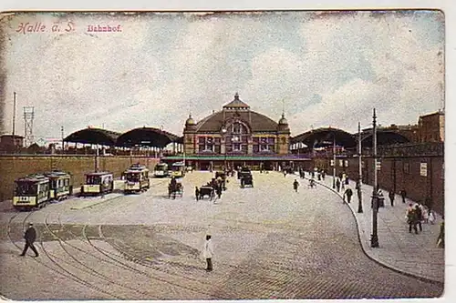 25130 Ak Halle à la gare de Saale 1908