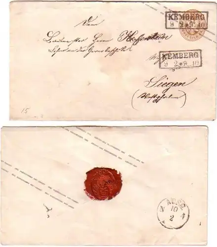 25111 Lettre 3 Argent de Grosses Prusses Kemberg vers 1870