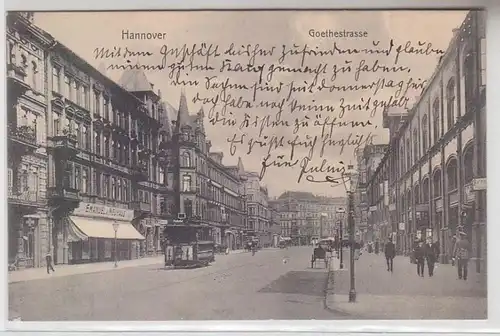 25103 Ak Hannover Goethestrasse avec tramway 1906