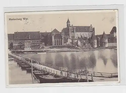 25089 Ak Marienburg in Westpreussen Behelfsbrücke 1913