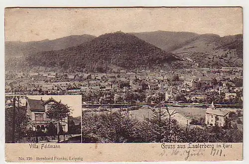 25083 Ak Gruß aus Lauterberg Villa Feldmann 1911