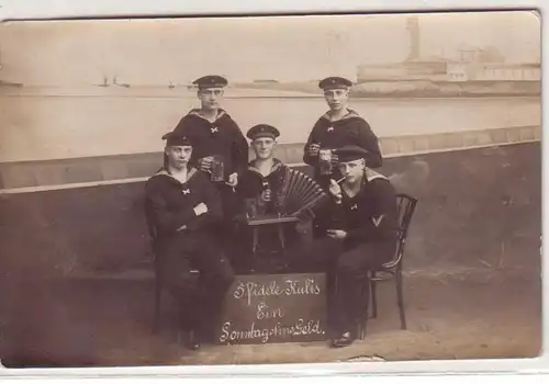 25082 Photo Ak 5 matelots du département d'artillerie de marin Kiaoutchou vers 1910