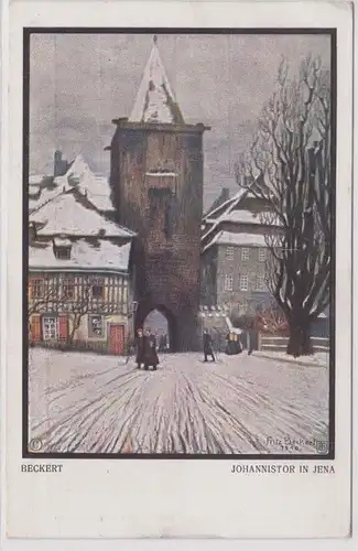 64717 Artiste Ak Jena Casseur en hiver vers 1920