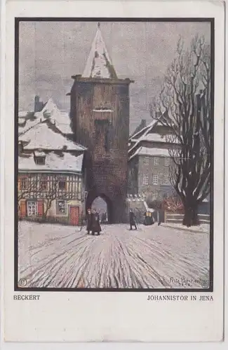 64717 Künstler Ak Jena Johannistor im Winter um 1920