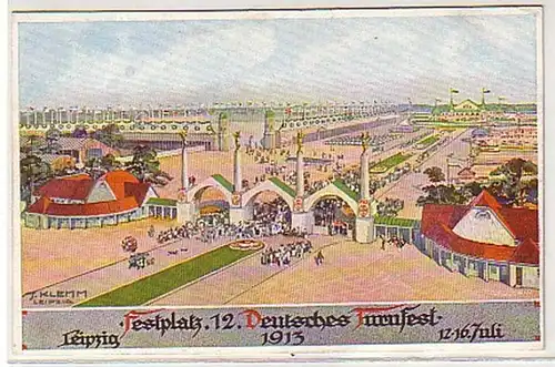 25064 Ak Leipzig 12. Deutsches Turnfest Festplatz 1913