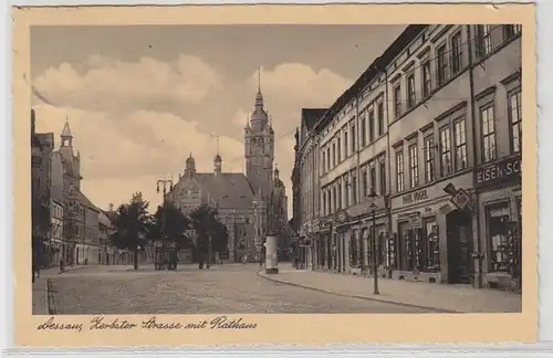 25033 Ak Dessau Zerbster Strasse mit Rathaus 1939