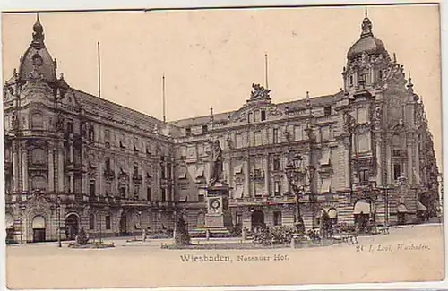 25015 Ak Wiesbaden Nassauer Hof um 1900