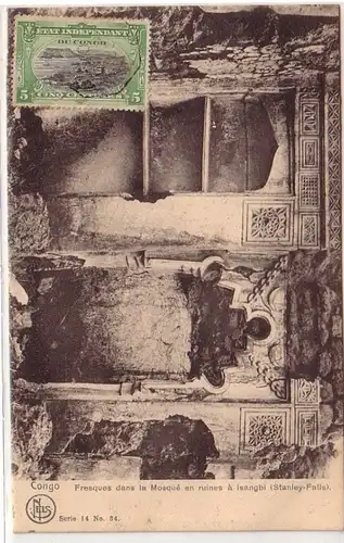 25013 Ak Congo Fresques dans la Mosque en ruines a Isangbi (Stanley Falls) 1907