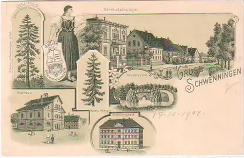 25000 Ak Lithographie Gruss aus Schwenningen 1901