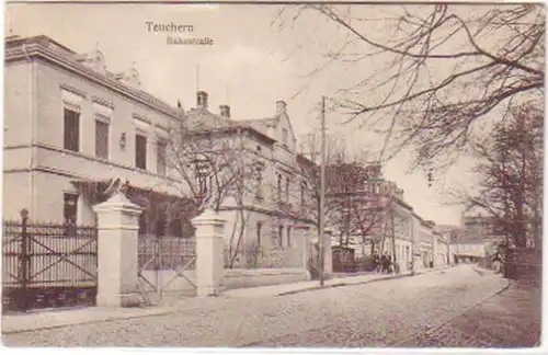 24989 Ak Teuchern Bahnstrasse um 1935