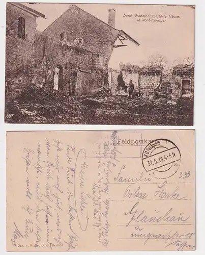 05756 Feldpost Ak Pont Faverger Frankreich 1918