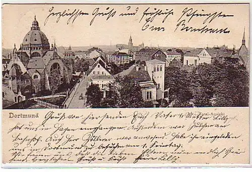 24907 Ak Dortmund Totalansicht mit Synagoge 1904