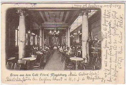 24894 Ak Salutation du Café Peters Magdeburg 1905