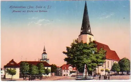 24887 Ak Hohenmölsen Altmarkt avec l'église vers 1910