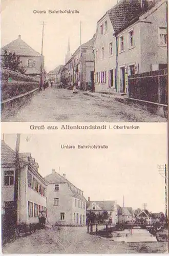 24878 Ak Gruß aus Altenkunstadt Bahnhofstraße um 1910