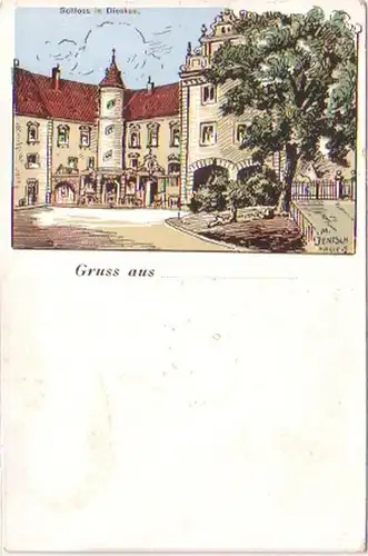 24875 Ak Lithographie Gruse de Château de Daeskawa vers 1920