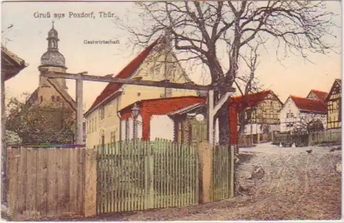 24858 Ak Gruß aus Poxdorf Thür. Gastwirtschaft 1930
